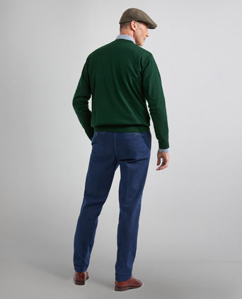 Merino wool v-neck sweater | Green