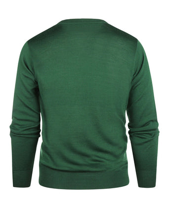 Merino wool v-neck sweater | Green