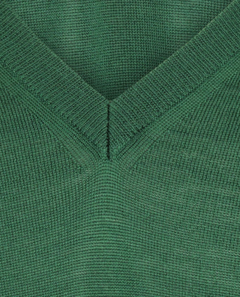 Merino wool v-neck sweater | Green