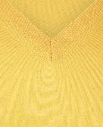 Merino wool v-neck sweater | Yellow