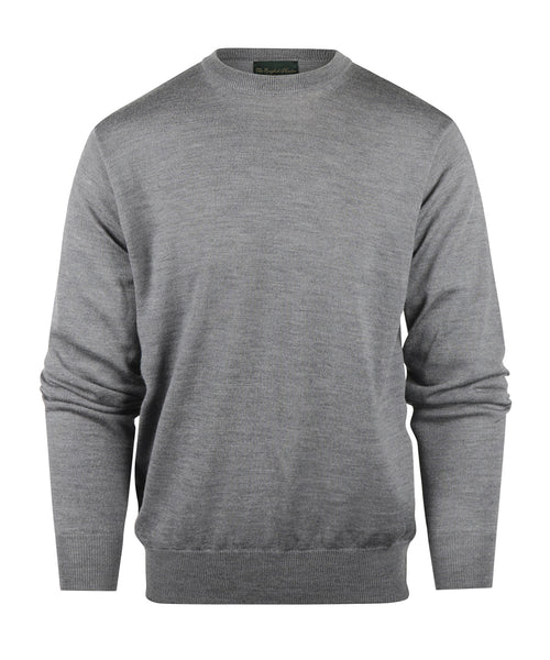 Merino wool crew neck sweater | Grey