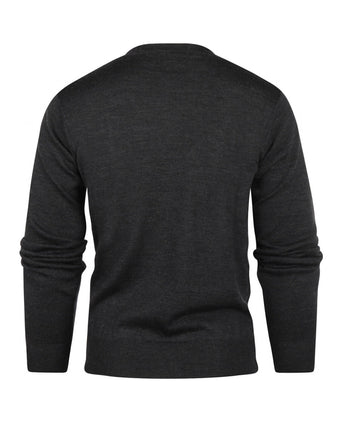 Merino wool round neck sweater | Charcoal