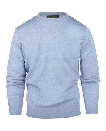 Merino wool round neck sweater | Light Blue