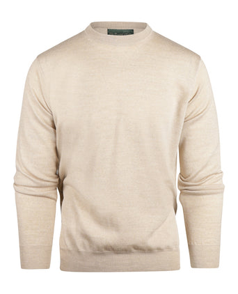Merino wool round neck sweater | Beige
