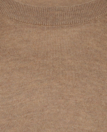 Merino wool round neck sweater | Camel