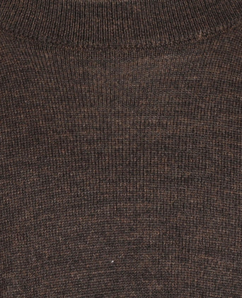 Merino wool round neck sweater | Dark Brown