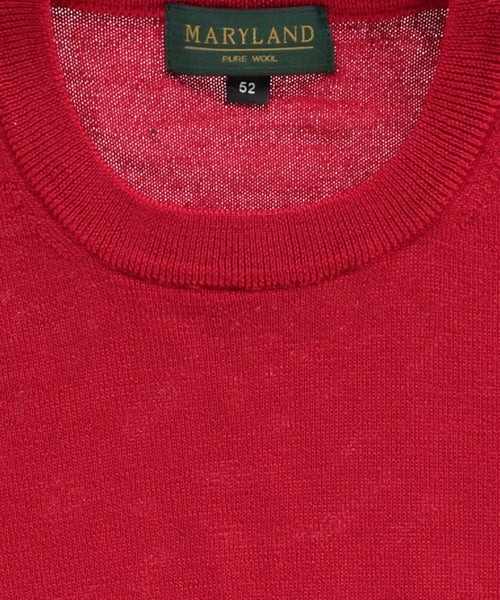 Merino wool round neck sweater | Red