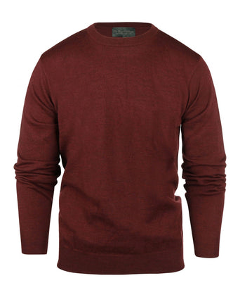 Merino wool round neck sweater | Bordeaux