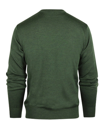 Merino wool round neck sweater | Green