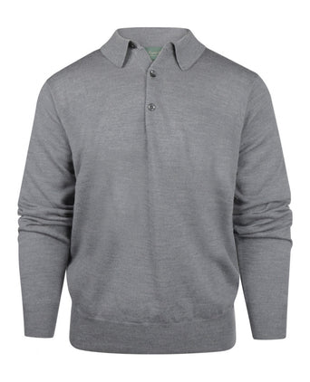Pullover polo merino wool | Mid Grey