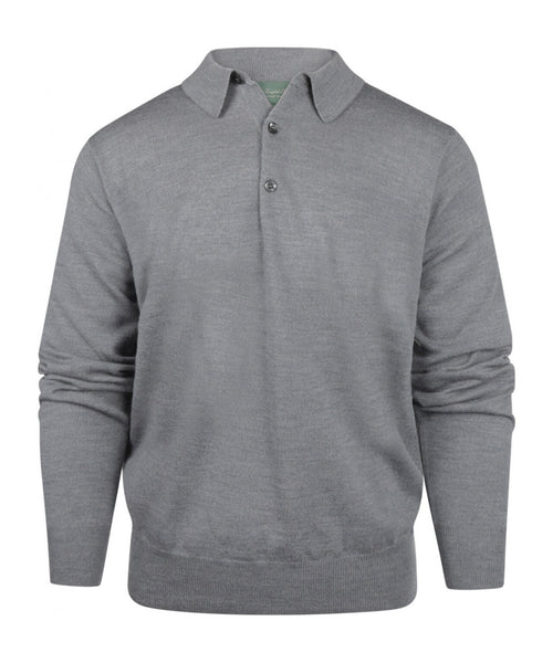 Pullover polo merino wol | Midden Grijs