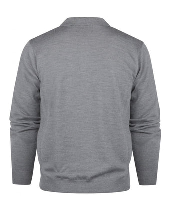 Pullover polo merino wool | Mid Grey