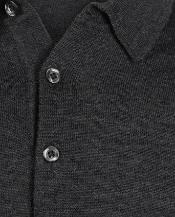 Pullover polo merino wool | Charcoal