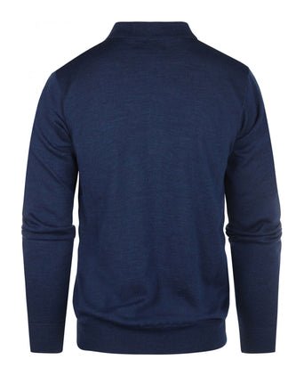 Pullover polo merino wool | Blue