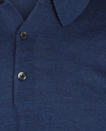 Pullover polo merino wool | Blue