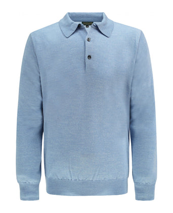Pullover polo merino wool | Light Blue