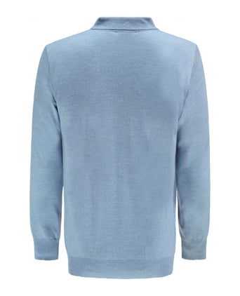 Pullover polo merino wool | Light Blue