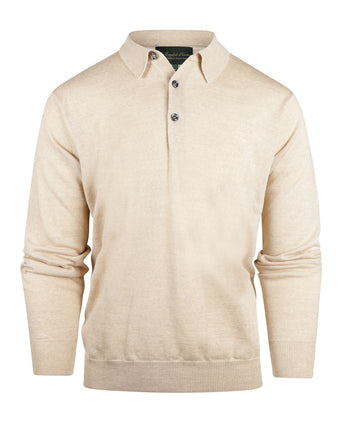 Pullover polo merino wool | Beige