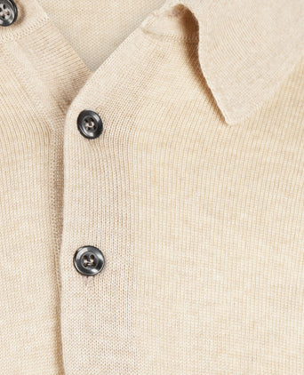 Pullover polo merino wool | Beige