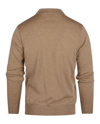 Pullover polo merino wool | Camel