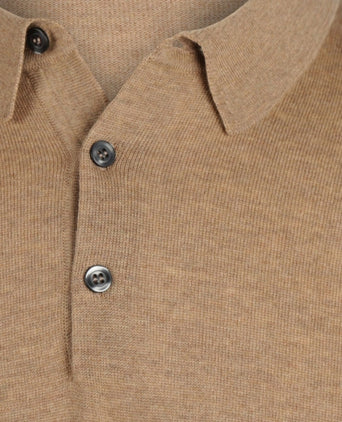 Pullover polo merino wool | Camel