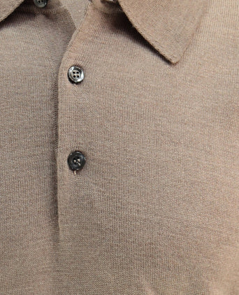 Pullover polo merino wool | Dark Beige