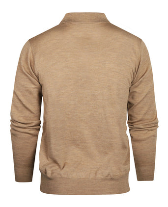 Pullover polo merino wool | Brown