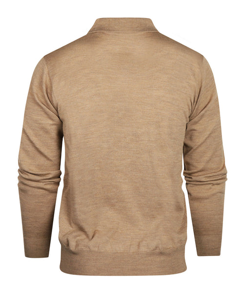 Pullover polo merino wol | Bruin