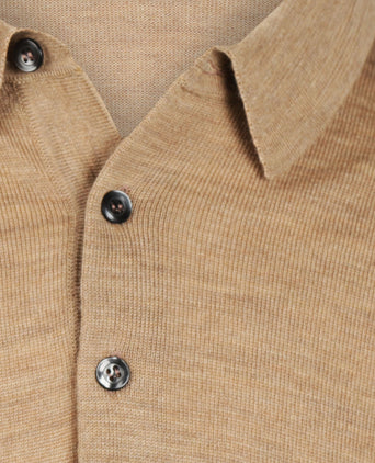 Pullover polo merino wol | Bruin