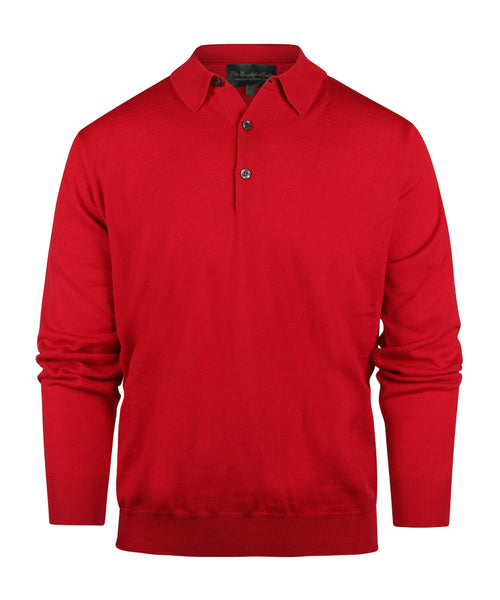 Pullover polo merino wol | Rood