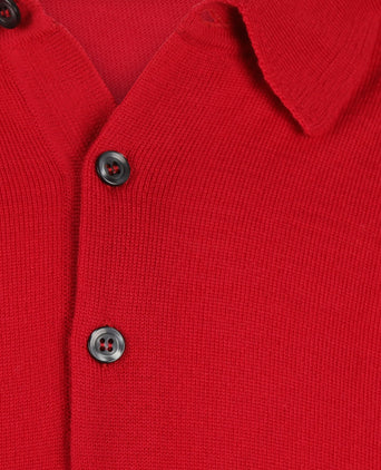 Pullover polo merino wool | Red