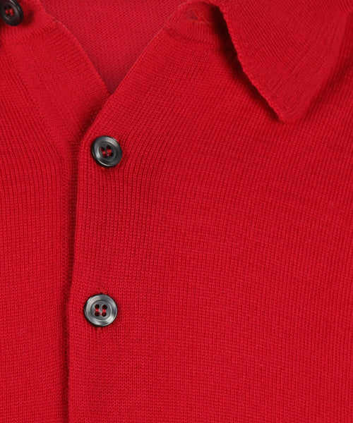 Pullover polo merino wol | Rood