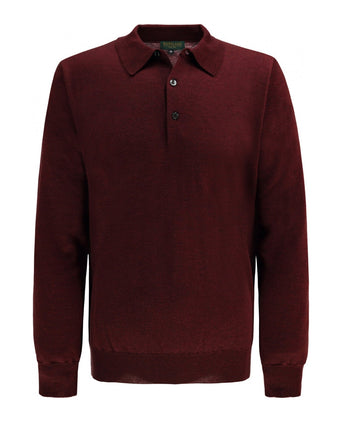 Pullover polo merino wool | Bordeaux