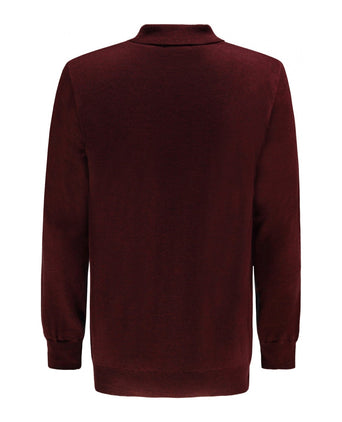 Pullover polo merino wool | Bordeaux