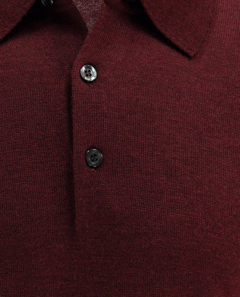 Pullover polo merino wool | Bordeaux