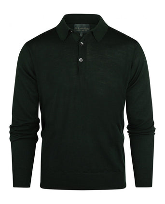 Pullover polo merino wool | Green