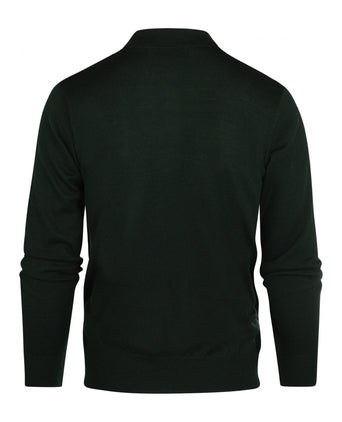 Pullover polo merino wool | Green