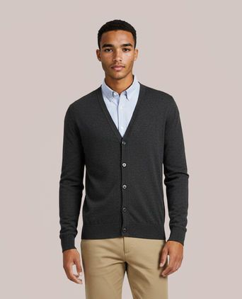 Button Vest fine Merino wool | Charcoal