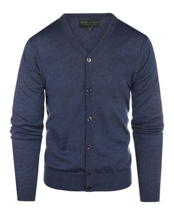 Button Vest fine Merino wool | Light Indigo