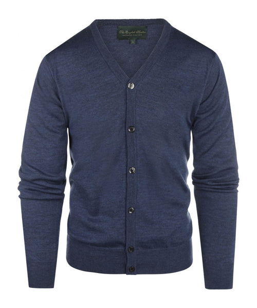 Button Vest fine Merino wool | Light Indigo