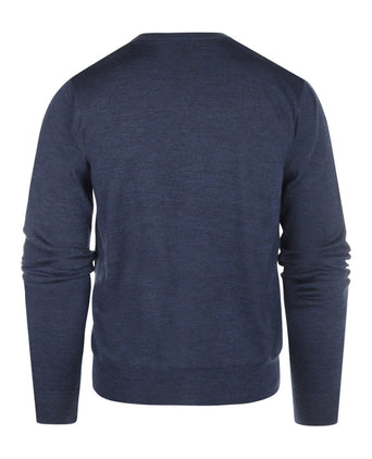 Button Vest fine Merino wool | Light Indigo