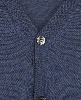 Button Vest fine Merino wool | Light Indigo