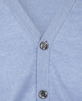Knoop Vest fijn Merinowol | Licht Blauw