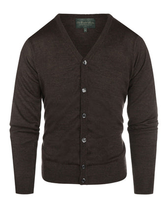 Button Vest fine Merino wool | Dark Brown