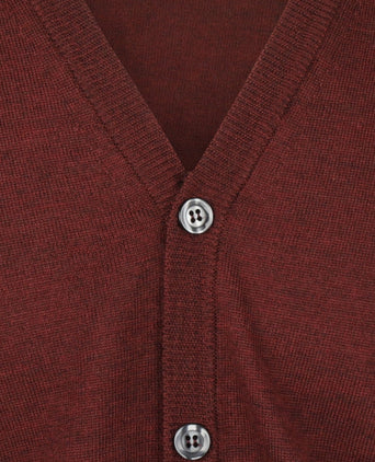 Button Vest fine Merino wool | Bordeaux