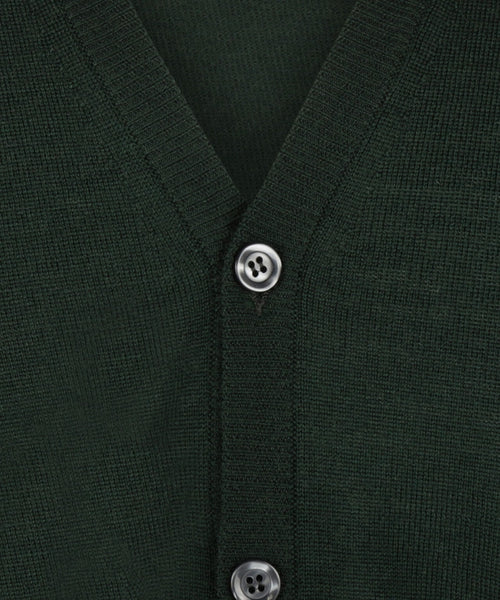 Button Vest fine Merino wool | Green