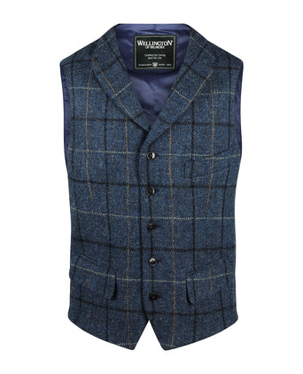Harris Tweed Gilet | Blue