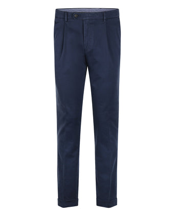 Pantalon Blackpool Bandplooi met Omslag | Blauw