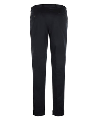 Pantalon Blackpool Bandplooi met Omslag | Navy Blauw