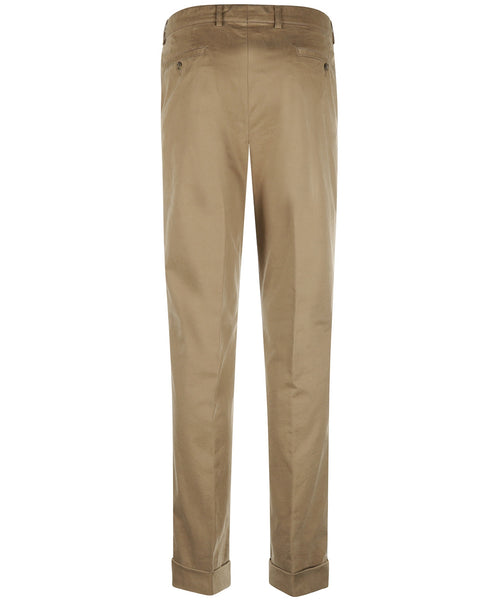 Blackpool Trousers Pleated with Turn-Up | Brown